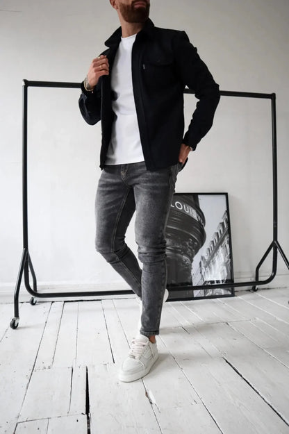Veste surchemise Homme | Casual Laag avec Strakke et Moderne Pasvorm