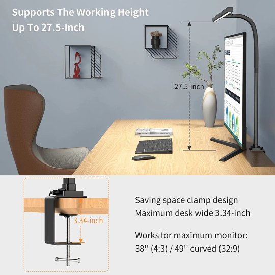 Lampe de bureau moderne et réglable pour architecte, idéale pour l'éclairage de bureau à domicile.