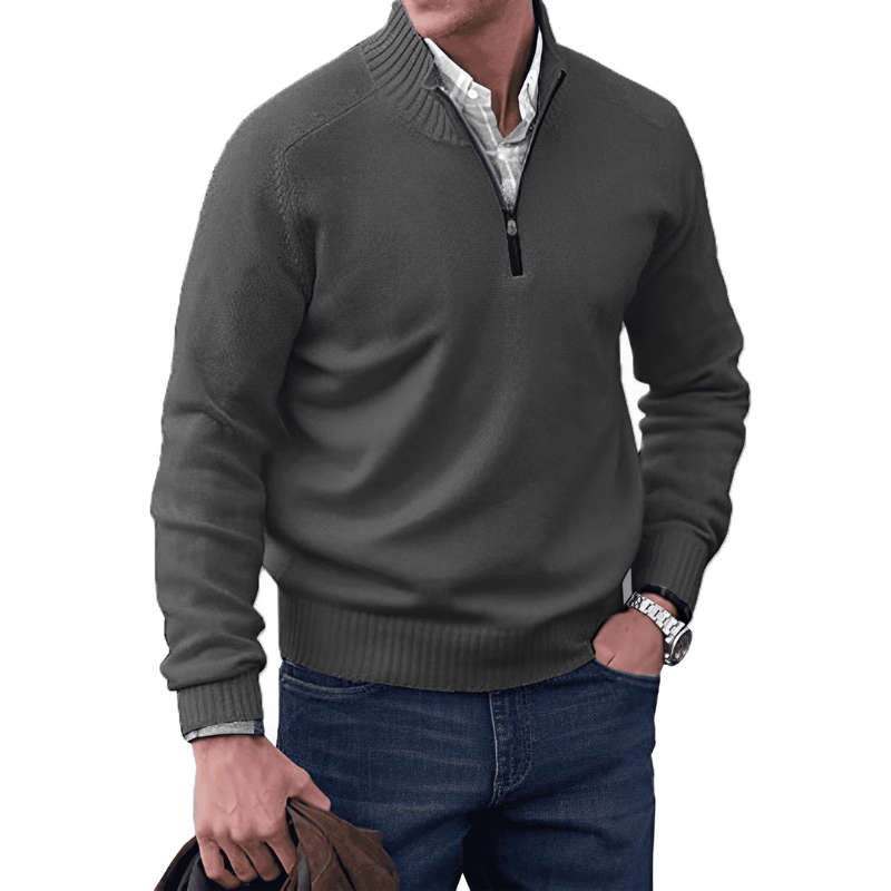 Herren Viertelzip-Pullover - Hiver - Pull - Strickpullover - Herren Halbzip-Pullover