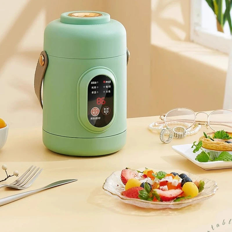 1L Electric Mini Slow Cooker with Timer for Soups, Stews, Rice & Veg