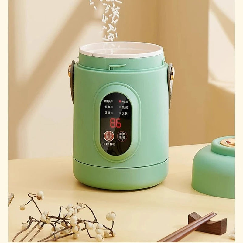 1L Electric Mini Slow Cooker with Timer for Soups, Stews, Rice & Veg