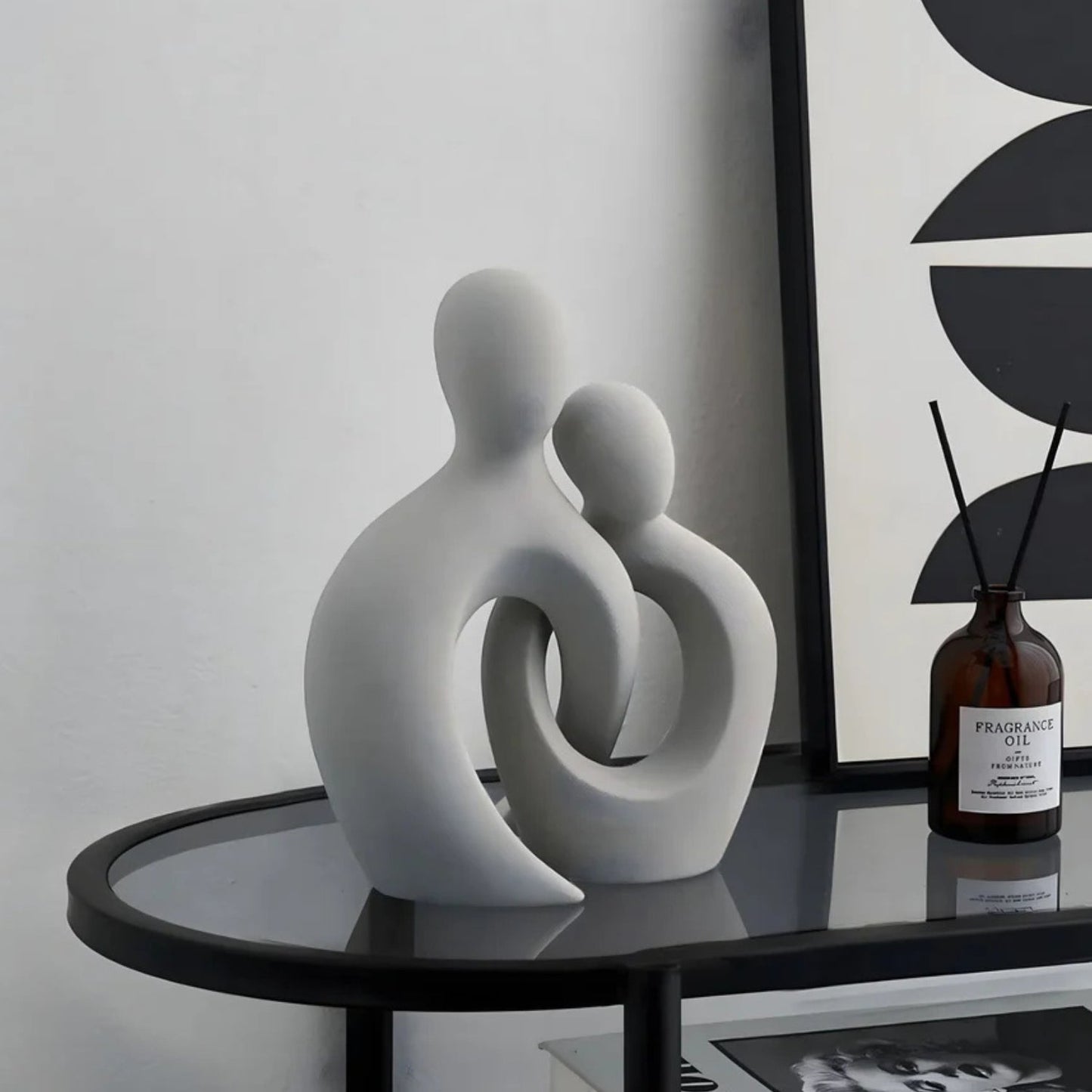 Statue de couple abstraite moderne - Décoration élégante pour couples