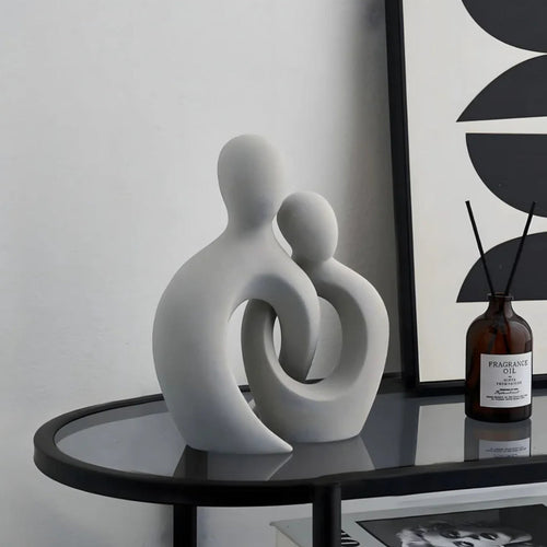 Statue de couple abstraite moderne - Décoration élégante pour couples