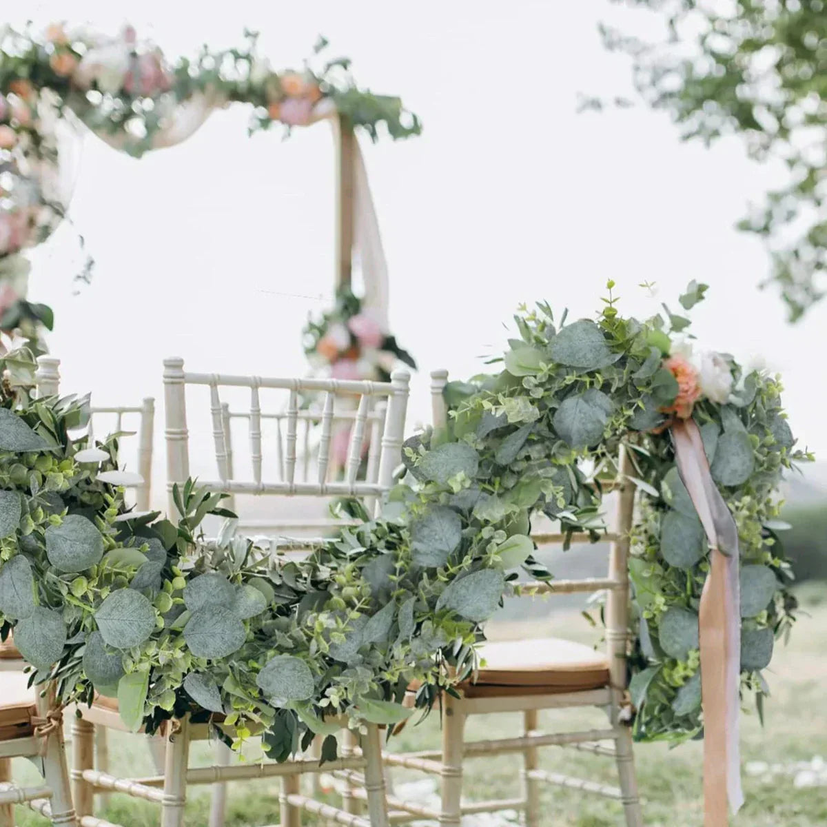 Artificial Eucalyptus Garland Set – Realistic Green Table Decor for Weddings & Home