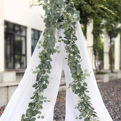 Artificial Eucalyptus Garland Set – Realistic Green Table Decor for Weddings & Home