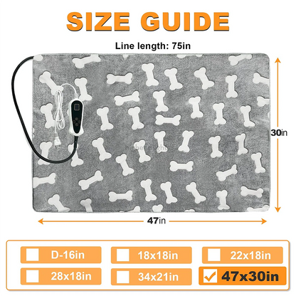 Tapis chauffant extra large et imperméable pour chien - Chauffe-animaux électrique