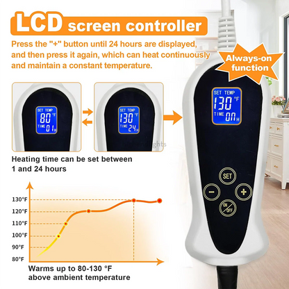 Tapis chauffant extra large et imperméable pour chien - Chauffe-animaux électrique