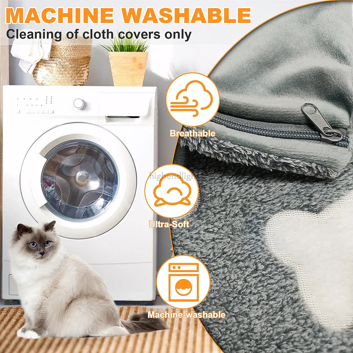 Tapis chauffant extra large et imperméable pour chien - Chauffe-animaux électrique