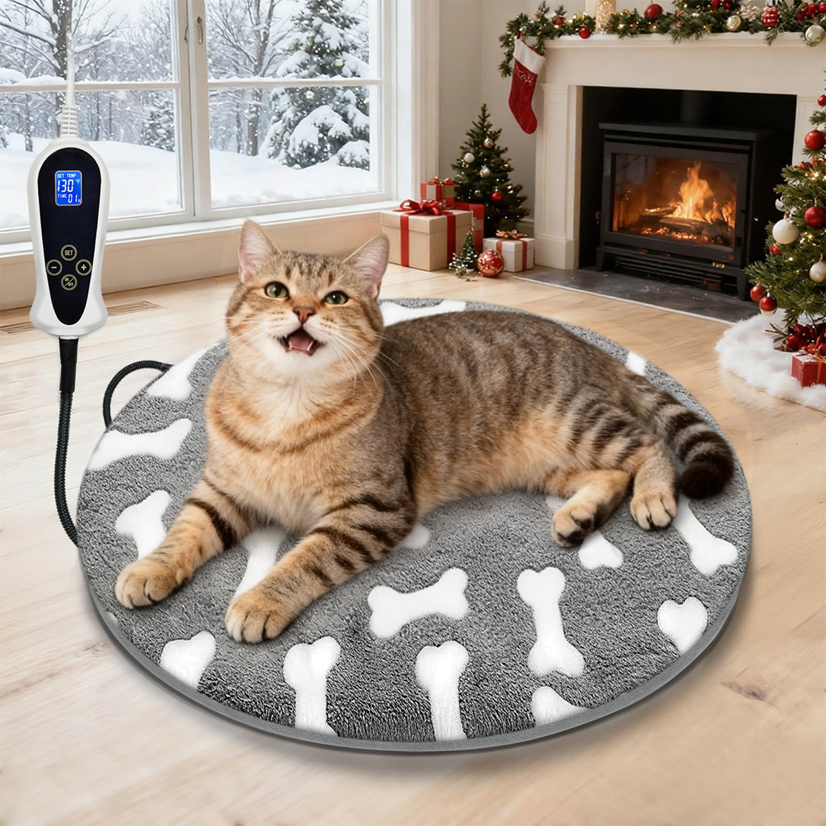 Tapis chauffant extra large et imperméable pour chien - Chauffe-animaux électrique