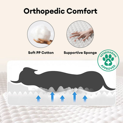 Canapé-lit orthopédique en peluche pour chien et chat avec coussins - Motif à rayures chaudes