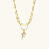 Marissa - Layered Gold Initial Letter Necklace — bringing modern charm to your space.