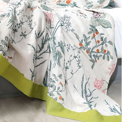 Bauernhaus Florale Baumwollgaze-Decke