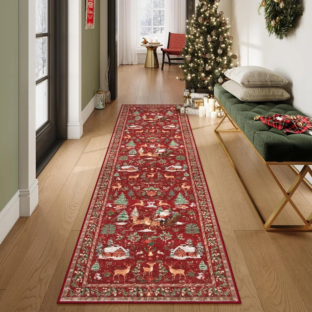 Tapis de Noël festif – Lavable et antidérapant