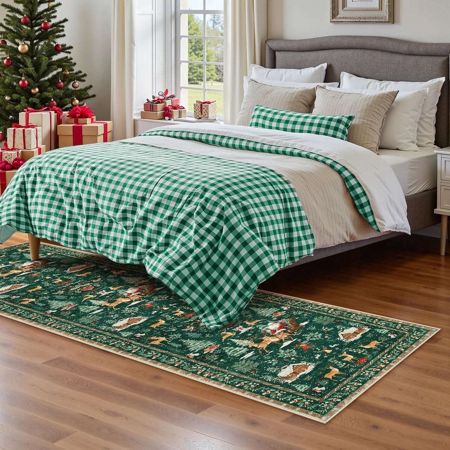 Tapis de Noël festif – Lavable et antidérapant