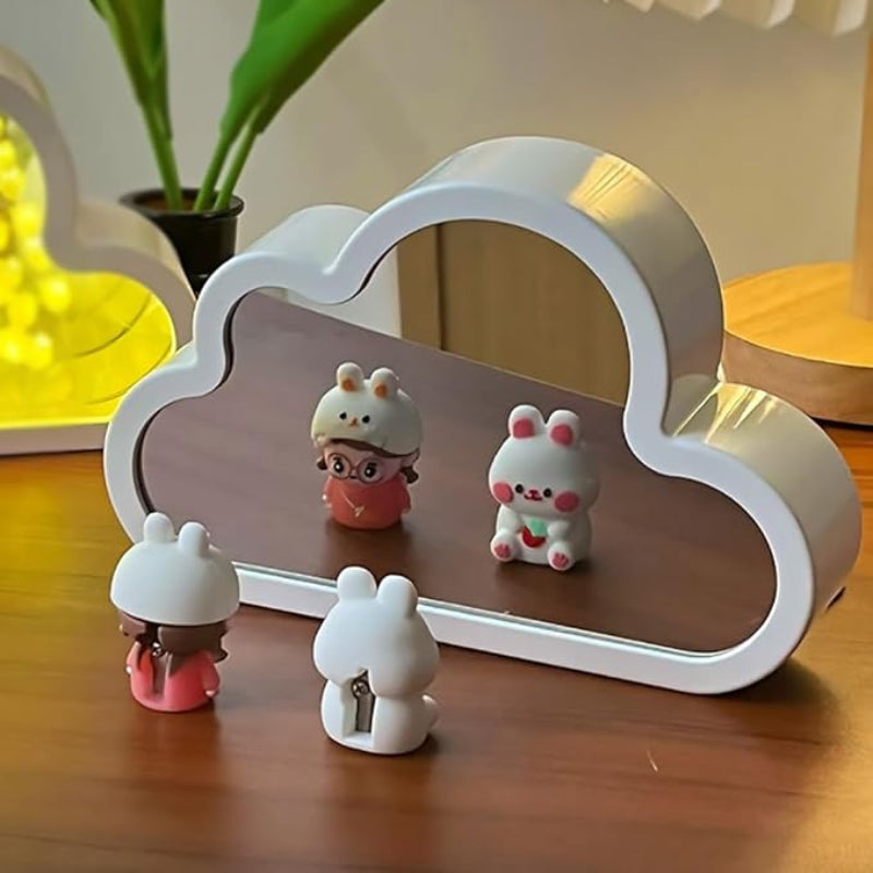 Cloud Tulip Design LED Infinity Mirror Table Lamp - Modern Floral Decor