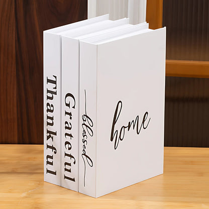 Motivational Book Stack Decor for Home Office & Living Room