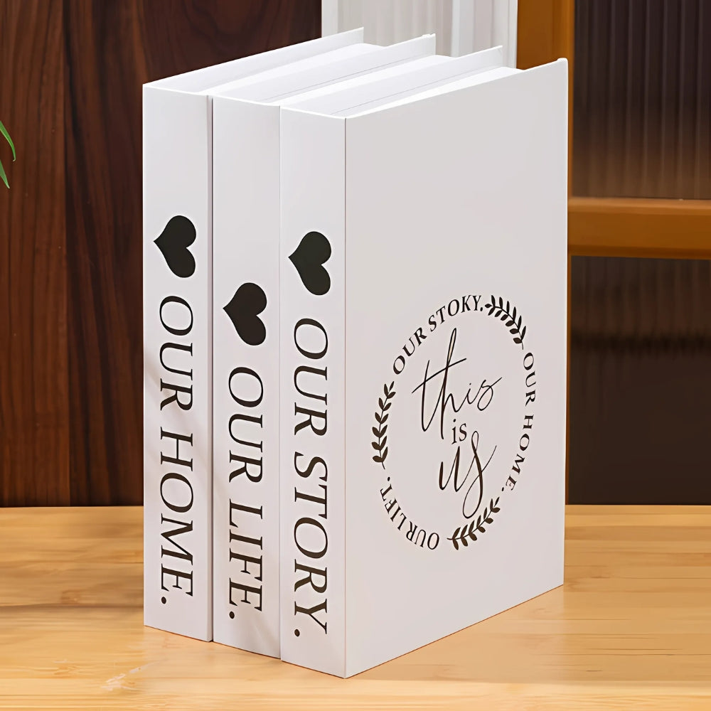 Motivational Book Stack Decor for Home Office & Living Room