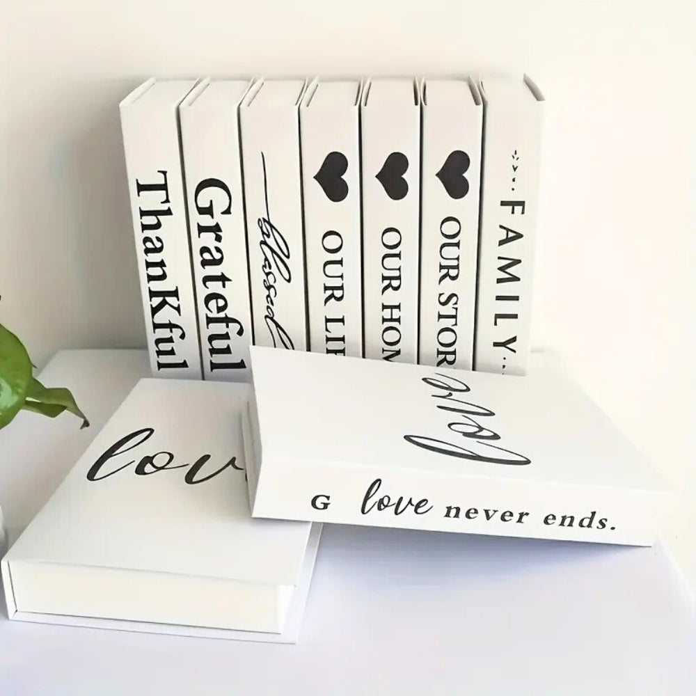 Motivational Book Stack Decor for Home Office & Living Room