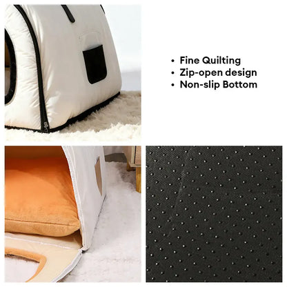 Waterproof Washable Cat Cave & Dog Bed for Deep Sleep Comfort