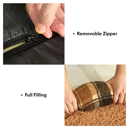 Washable Orthopedic U-Shaped Faux Lambswool Pet Bed for Dogs & Cats