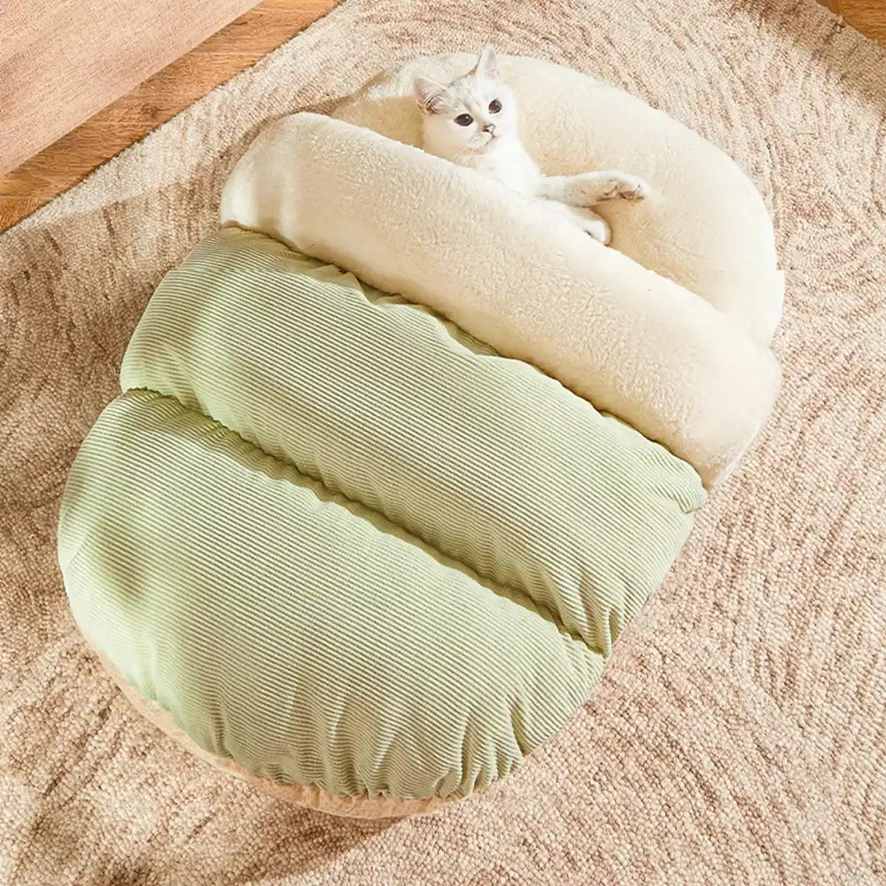 Cozy Washable Enclosed Pet Bed - Warm Slipper-Style Design