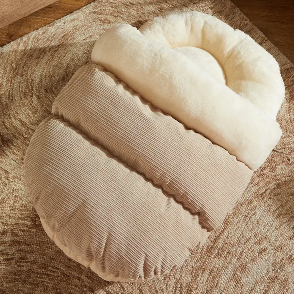 Cozy Washable Enclosed Pet Bed - Warm Slipper-Style Design