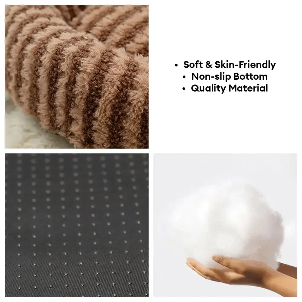 Striped Plush Pet Sofa Bed - Cozy Pet Bed for Dogs and Cats