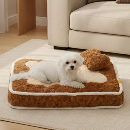 Coussin de couchage moelleux et coloré pour chien - Coussin confortable pour animaux
