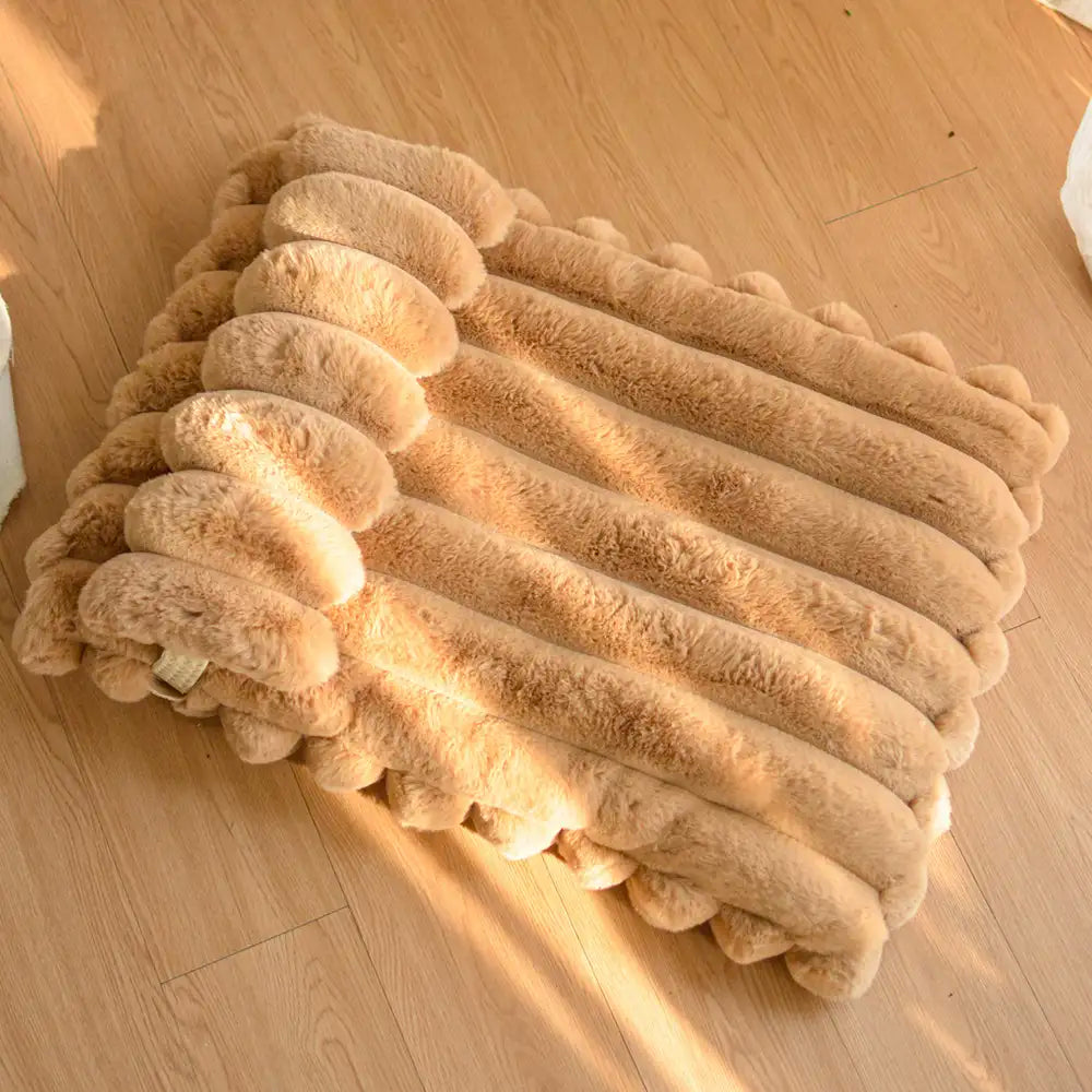 Cozy Faux Rabbit Fur Dog Bed Pillow - Warm Soft Pet Cushion