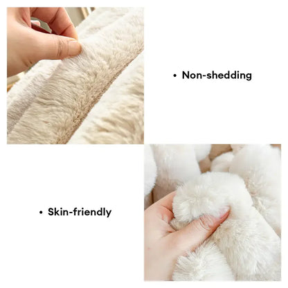 Cozy Faux Rabbit Fur Dog Bed Pillow - Warm Soft Pet Cushion