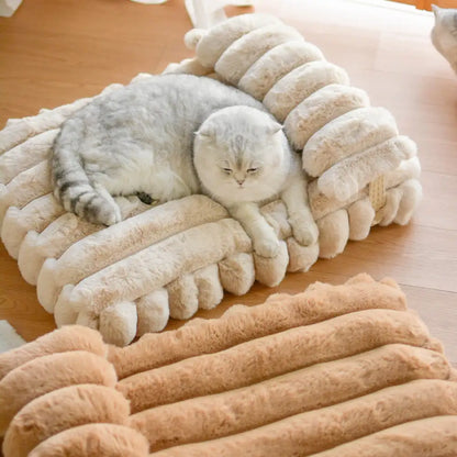 Cozy Faux Rabbit Fur Dog Bed Pillow - Warm Soft Pet Cushion