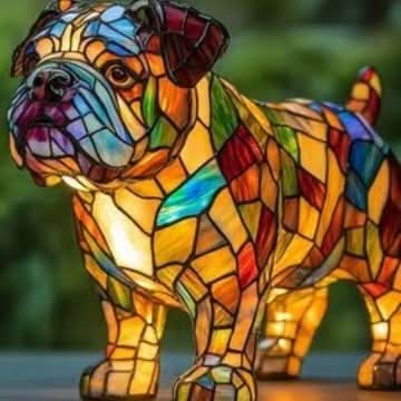 SHIMMER STATUE – Künstlerische LED-Nachtlampe mit Hunderassen-Motiv