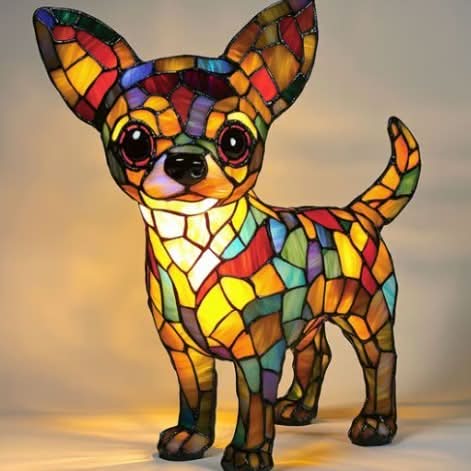 SHIMMER STATUE – Künstlerische LED-Nachtlampe mit Hunderassen-Motiv