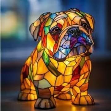 SHIMMER STATUE – Künstlerische LED-Nachtlampe mit Hunderassen-Motiv
