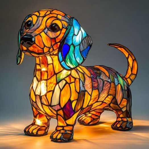 SHIMMER STATUE – Künstlerische LED-Nachtlampe mit Hunderassen-Motiv