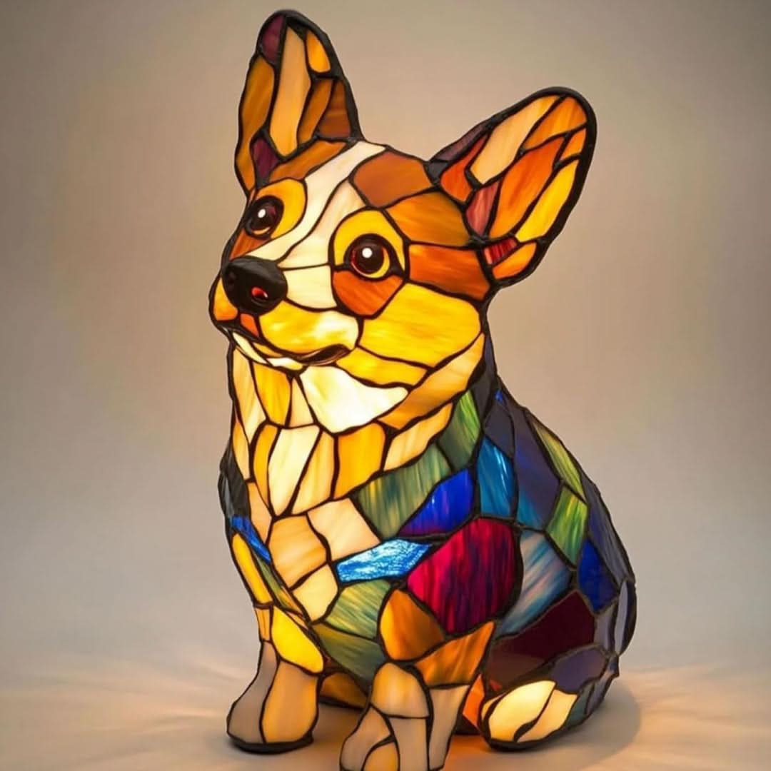 SHIMMER STATUE – Künstlerische LED-Nachtlampe mit Hunderassen-Motiv