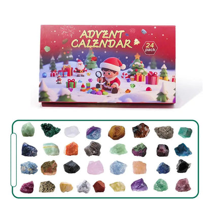 24 Days Gemstone Advent Calendar | Natural Crystal Gift Set for Kids