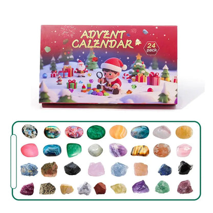 24 Days Gemstone Advent Calendar | Natural Crystal Gift Set for Kids