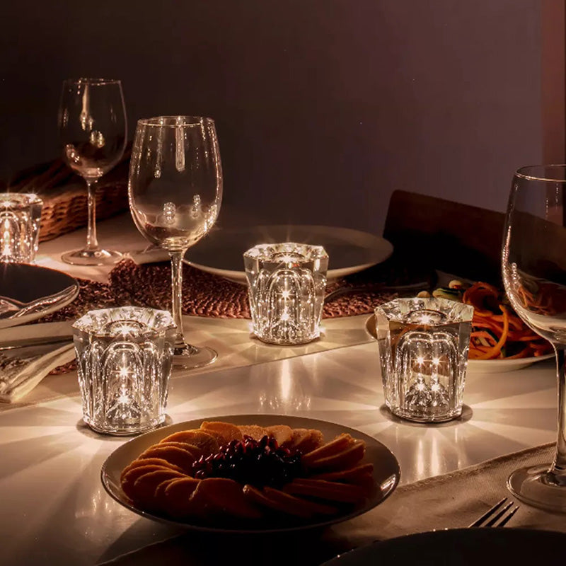 Lampe de table LED cristal rechargeable | Lumière chaude sans fil pour la maison