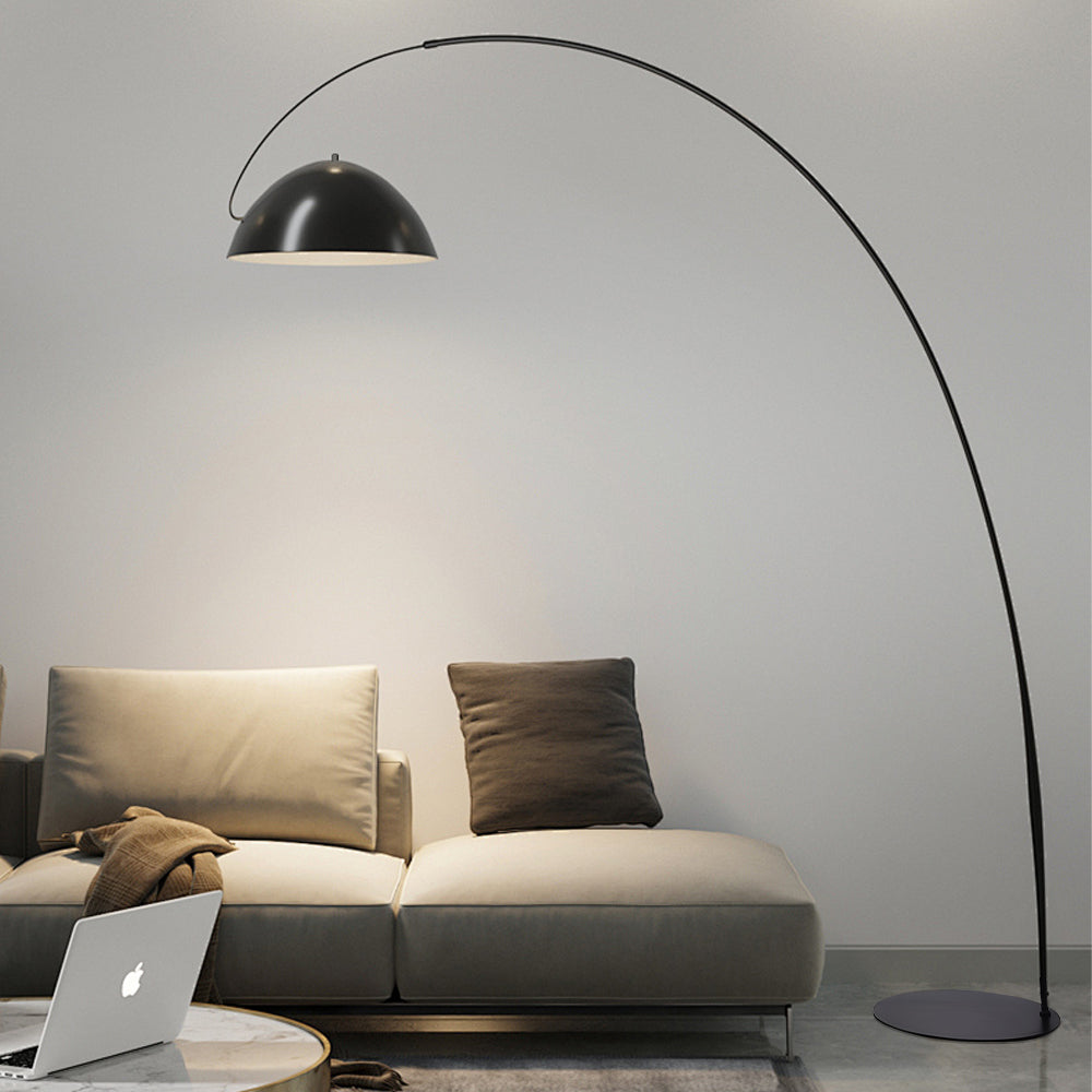 Stylish Black Arc Floor Lamp with Dome Shade for Living Room Lighting