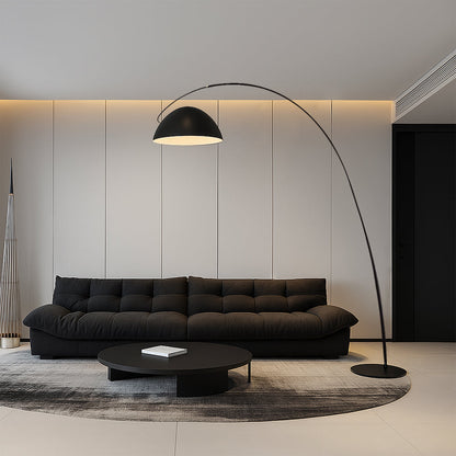 Stylish Black Arc Floor Lamp with Dome Shade for Living Room Lighting