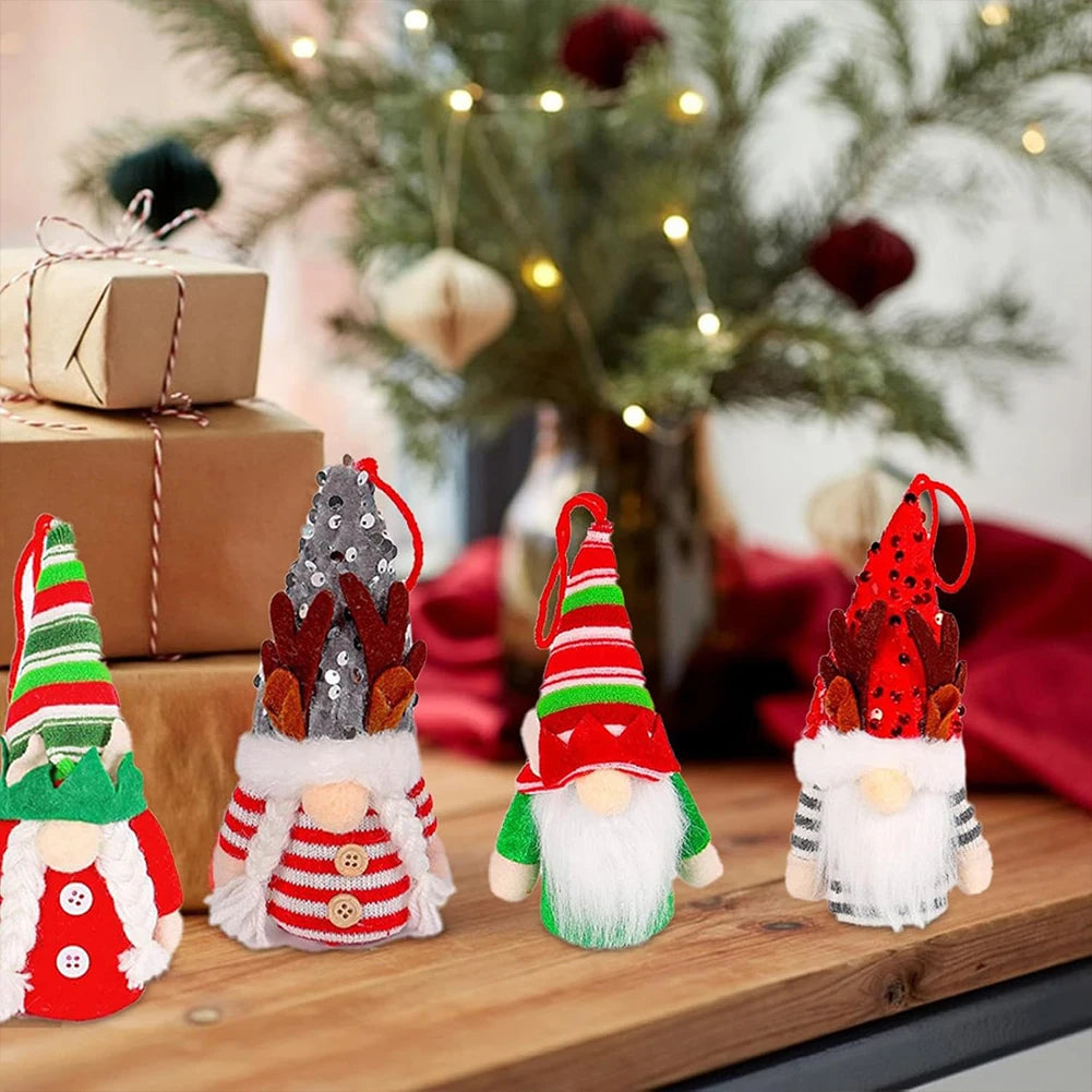 24 Plush Christmas Gnome Ornaments | Holiday Decor Set for Home