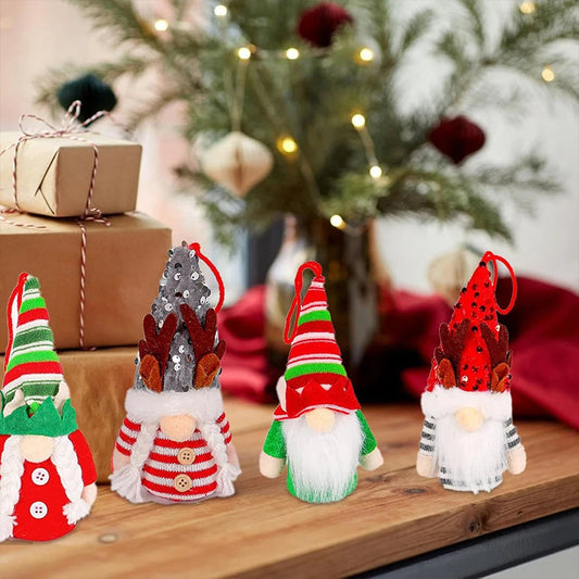 24 Plush Christmas Gnome Ornaments | Holiday Decor Set for Home