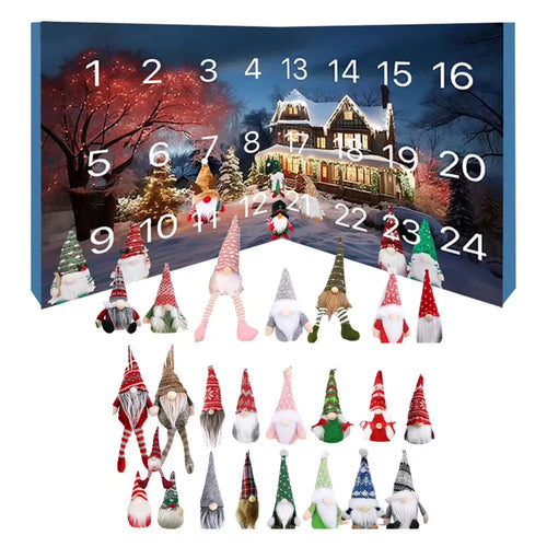 24 Plush Gnome Advent Calendar for Christmas | Holiday Countdown Decor