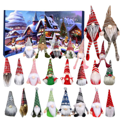 24 Plush Gnome Advent Calendar for Christmas | Holiday Countdown Decor