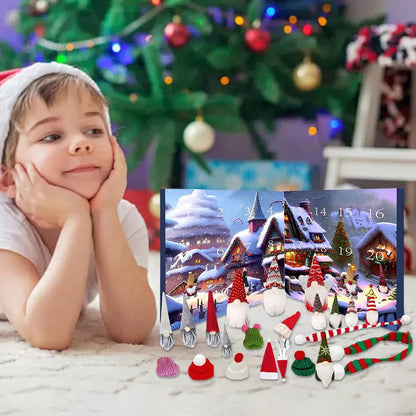 24 Plush Gnome Advent Calendar for Christmas | Holiday Countdown Decor