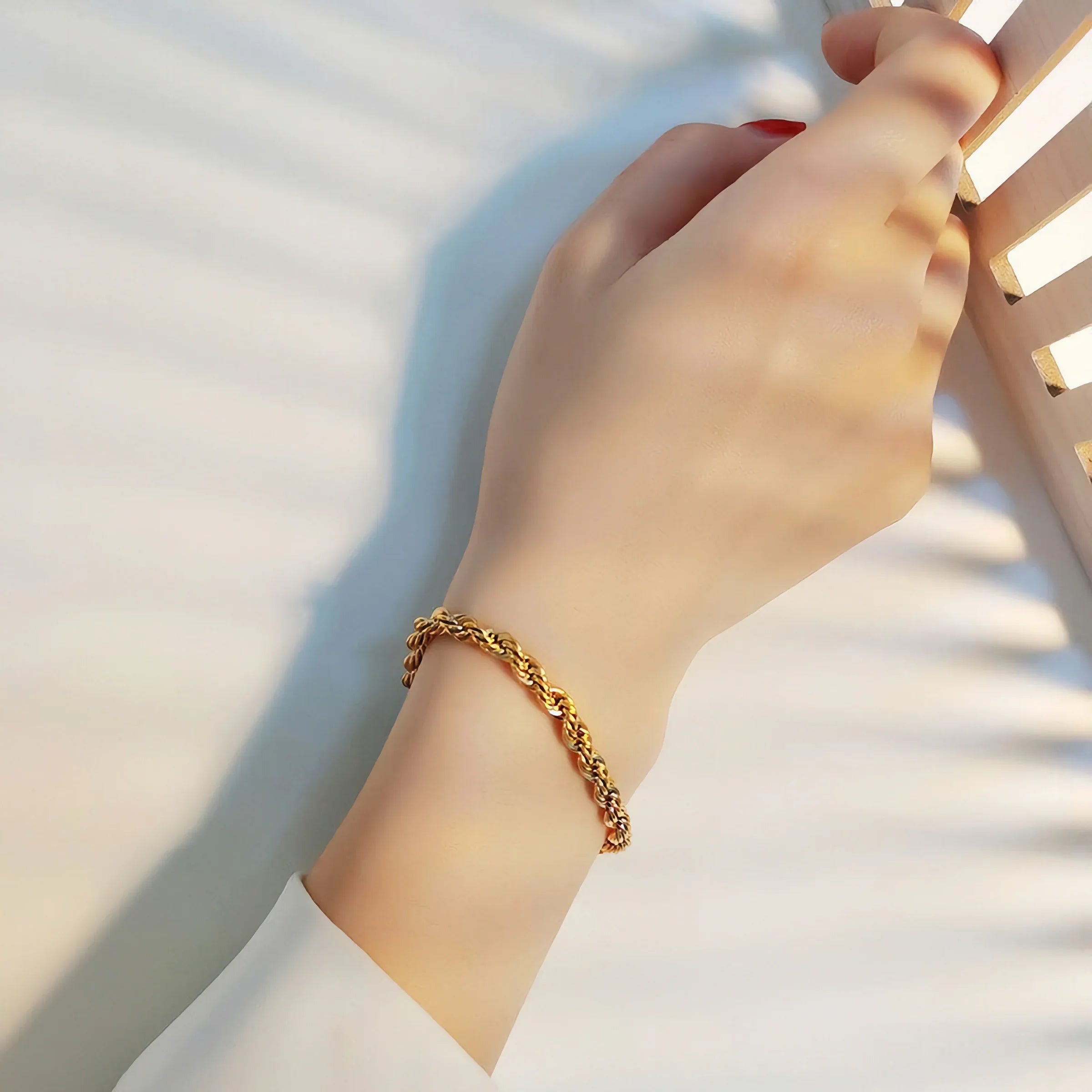 Stacey - Rope Chain Gold Bracelet — bringing modern charm to your space.