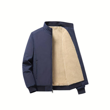 Winter Bomberjacke - Fleece-Futter - Reißverschluss - Winterjacke - Herren Bomberjacke