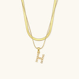 Marissa - Layered Gold Initial Letter Necklace — bringing modern charm to your space.