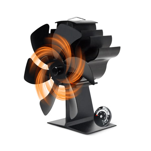 Ceiling Light Wood Stove Fan – 6 Blade Heat Powered Fireplace Fan